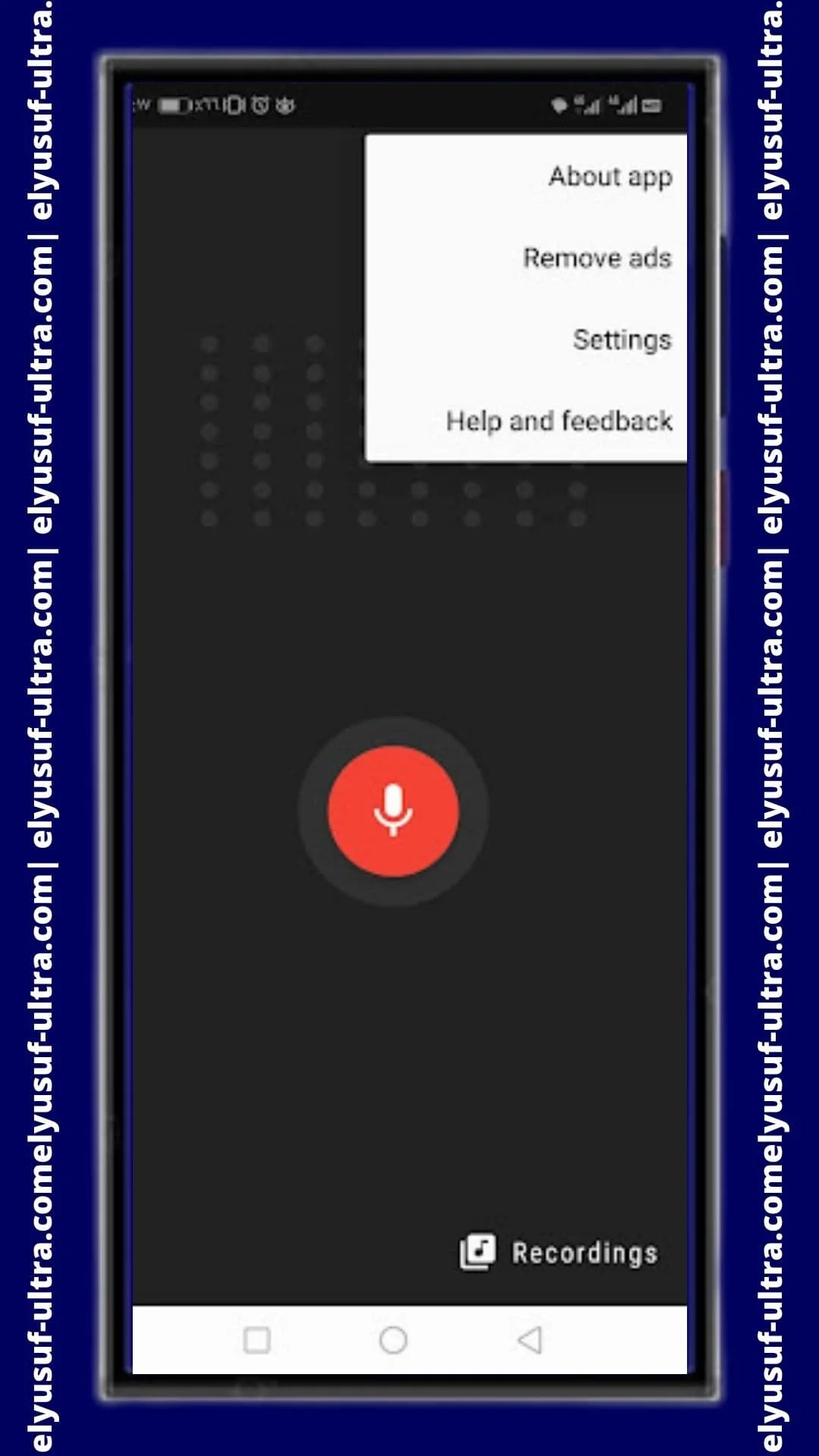 اعدادات برنامج Smart Voice Recorder