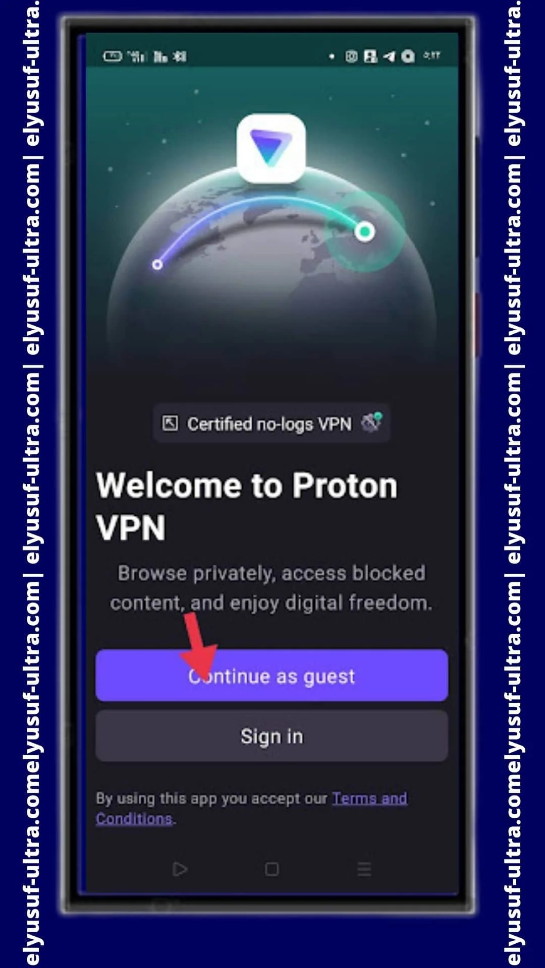 اعدادات تطبيق Proton VPN