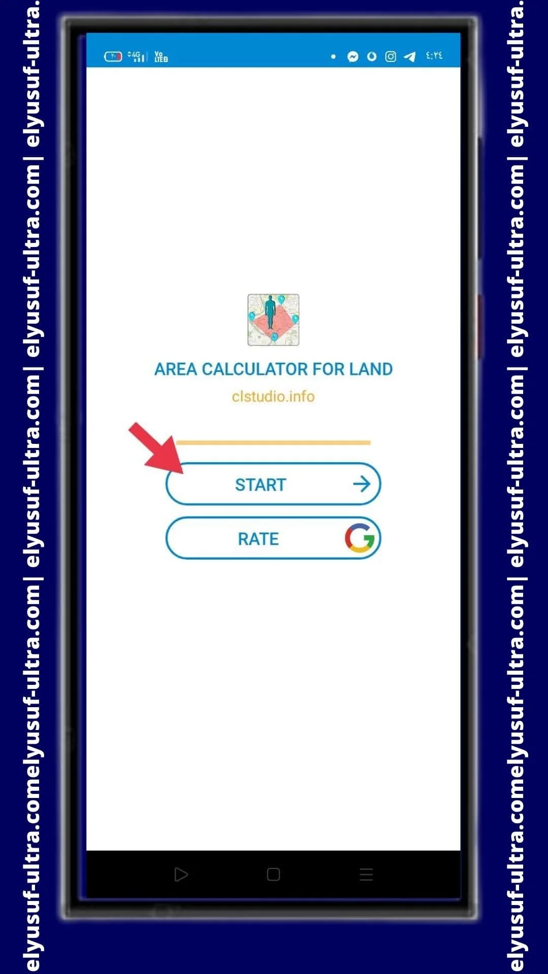 واجهة تطبيق Area Calculator for land