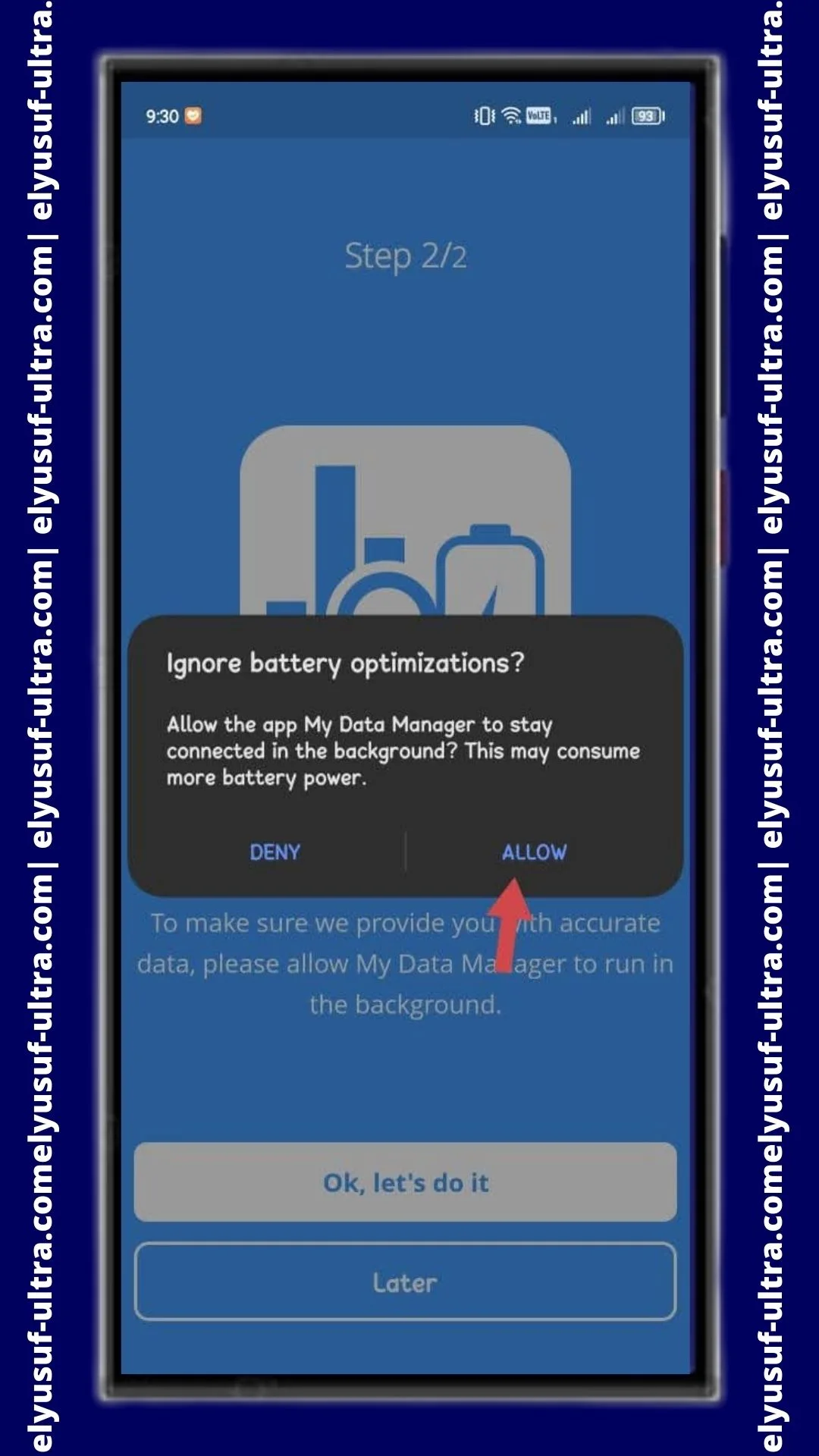 استخدام تطبيق My Data Manager