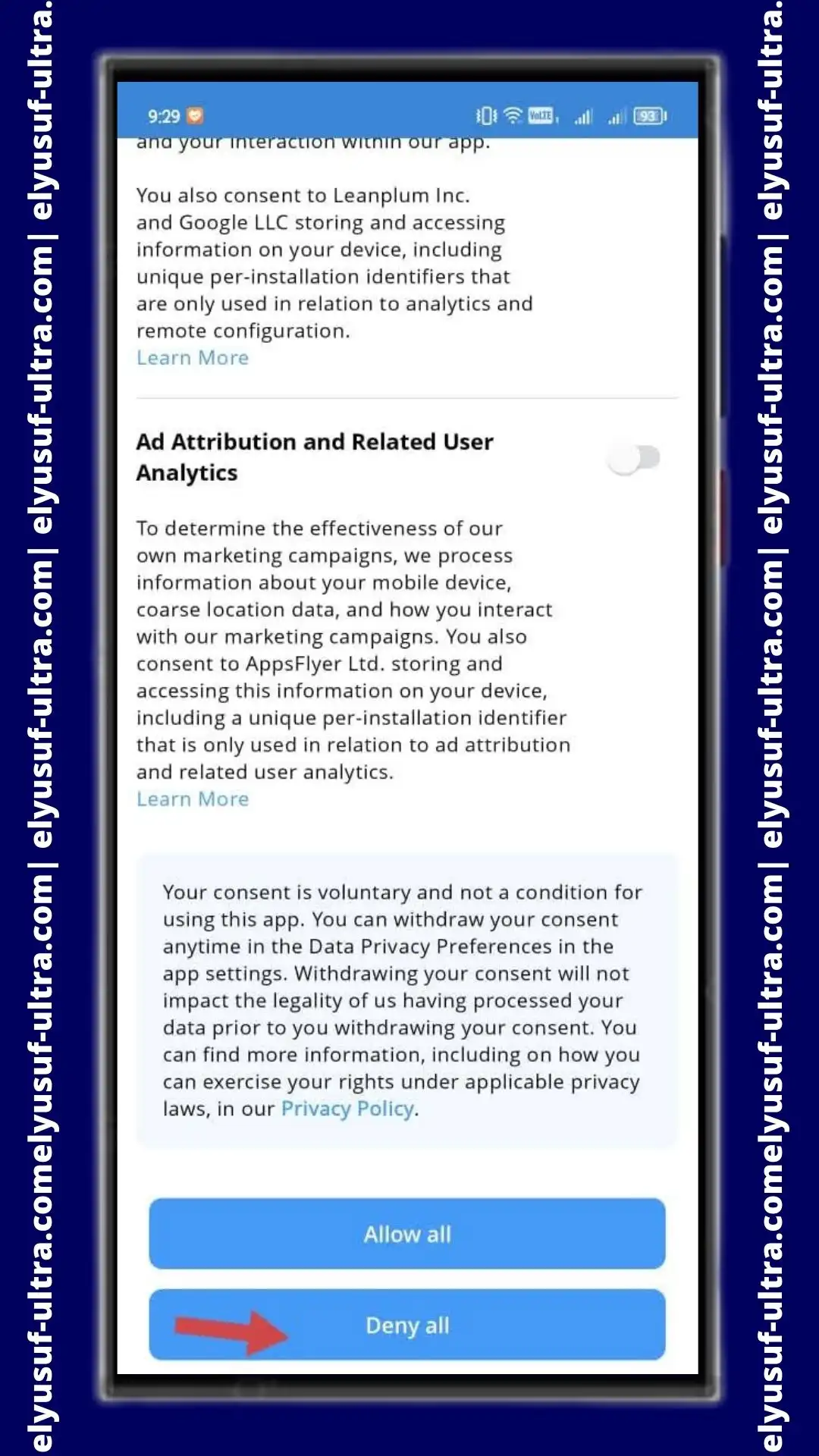 اشعارات تطبيق My Data Manager