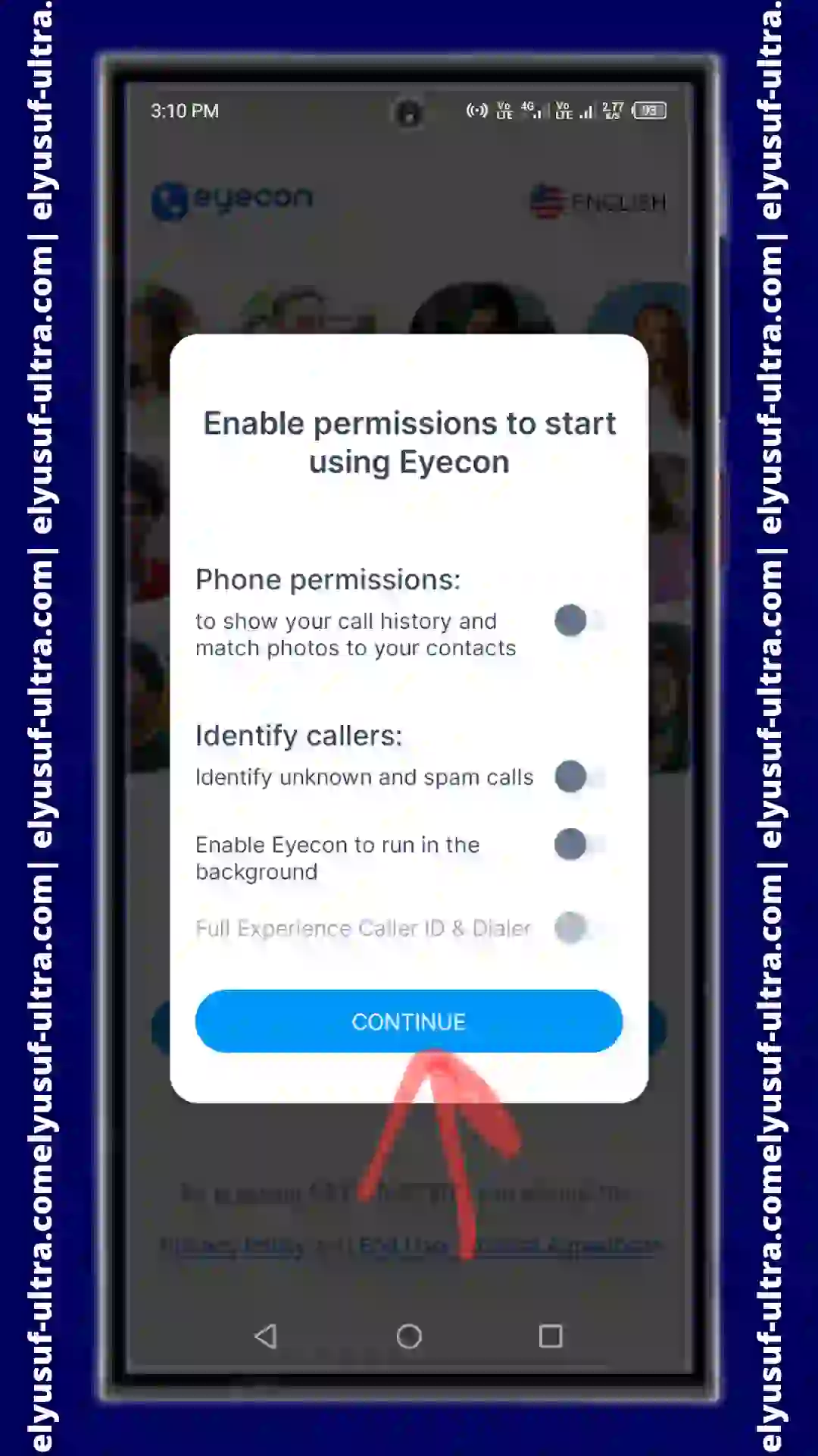 خطوات تطبيق Eyecon للاندرويد